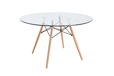 Eiffel Round Glass Top Dining Table - living-essentials