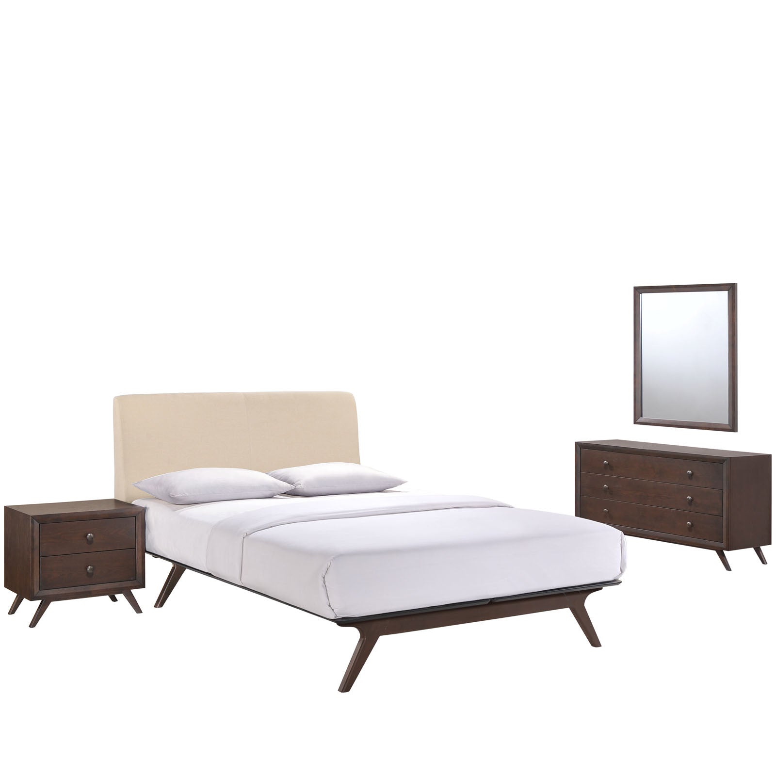 Truman Mid Century 4 Piece Queen Bedroom Set - living-essentials