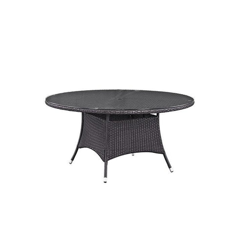 Berkeley Espresso 59" Round Patio Dining Table - living-essentials