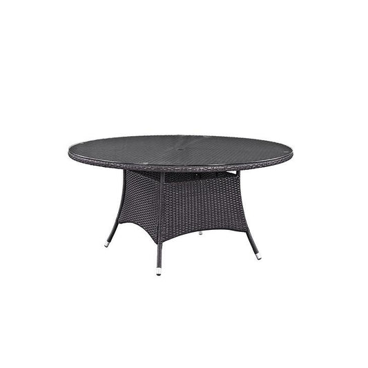 Berkeley Espresso 59" Round Patio Dining Table - living-essentials