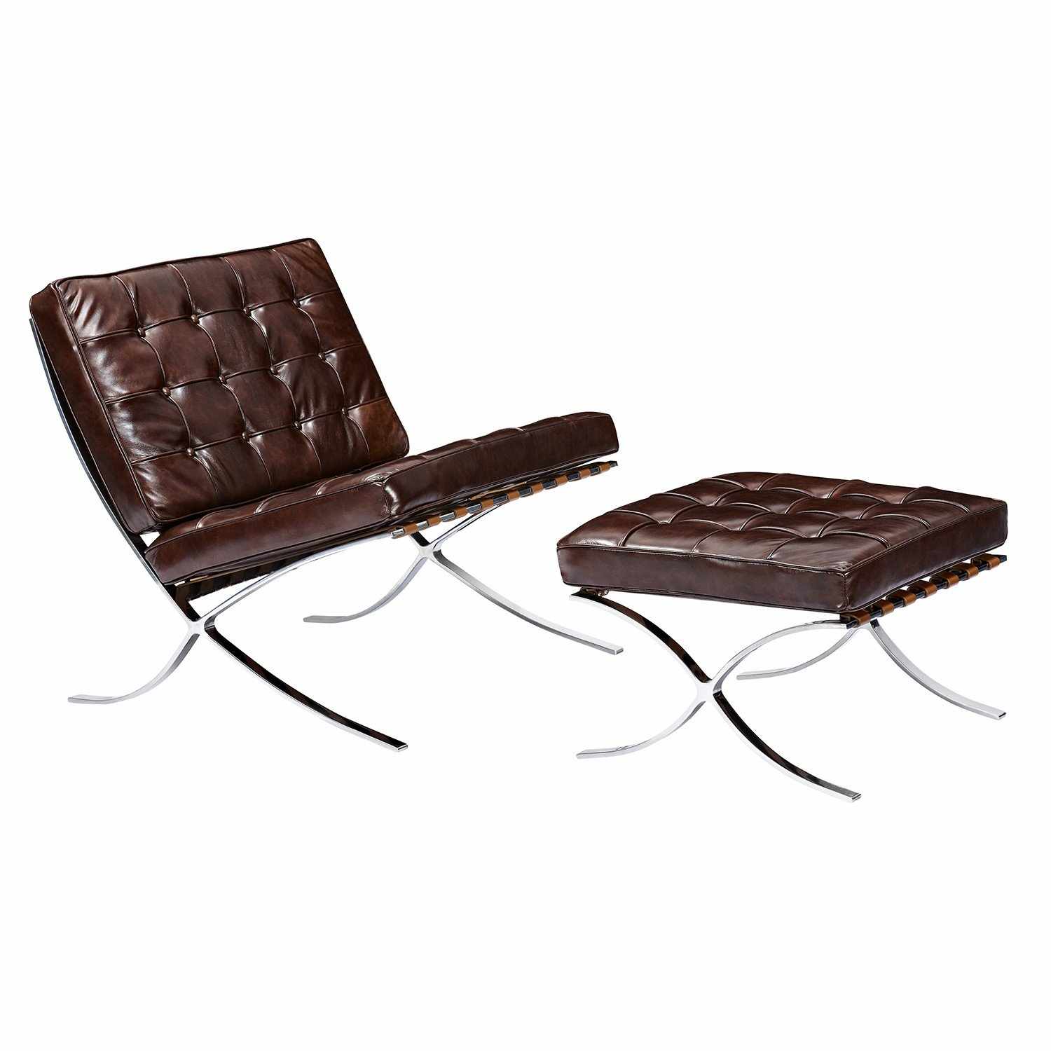 Barcelona Style Chair & Ottoman - living-essentials