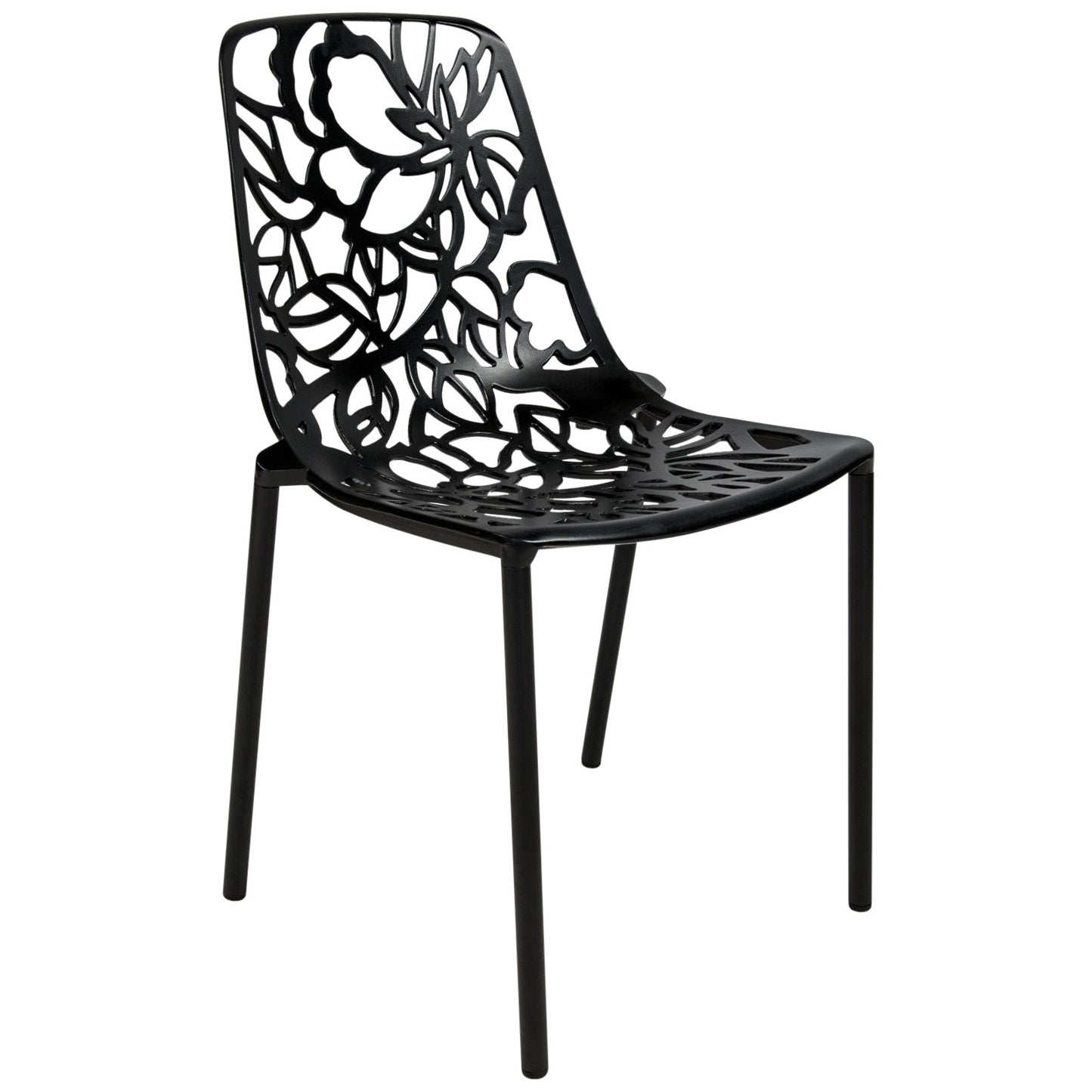 Desire Black Aluminum Side Chair - living-essentials