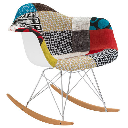 Hand Stitched Patchwork Style RAR Rocker Chair - living-essentials