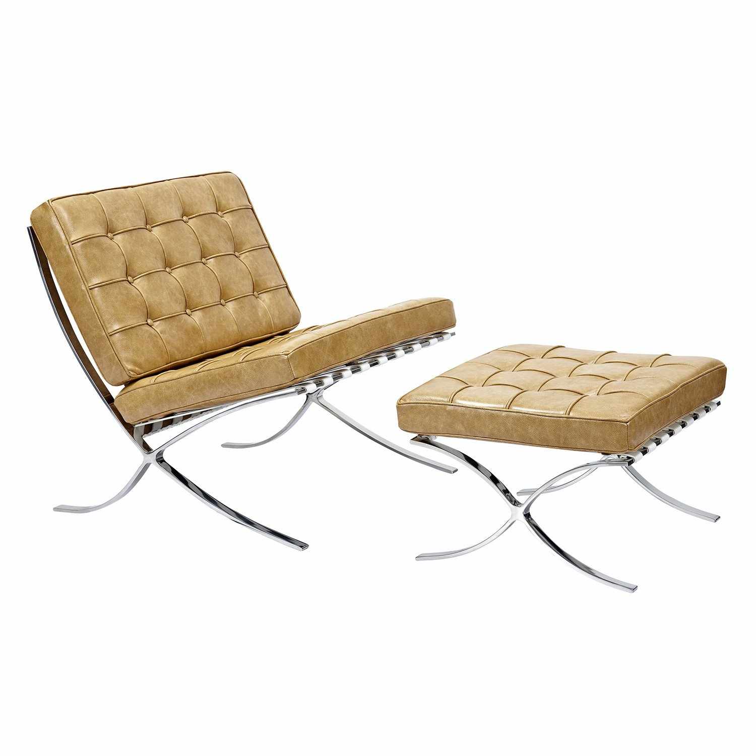 Barcelona Style Chair & Ottoman - living-essentials