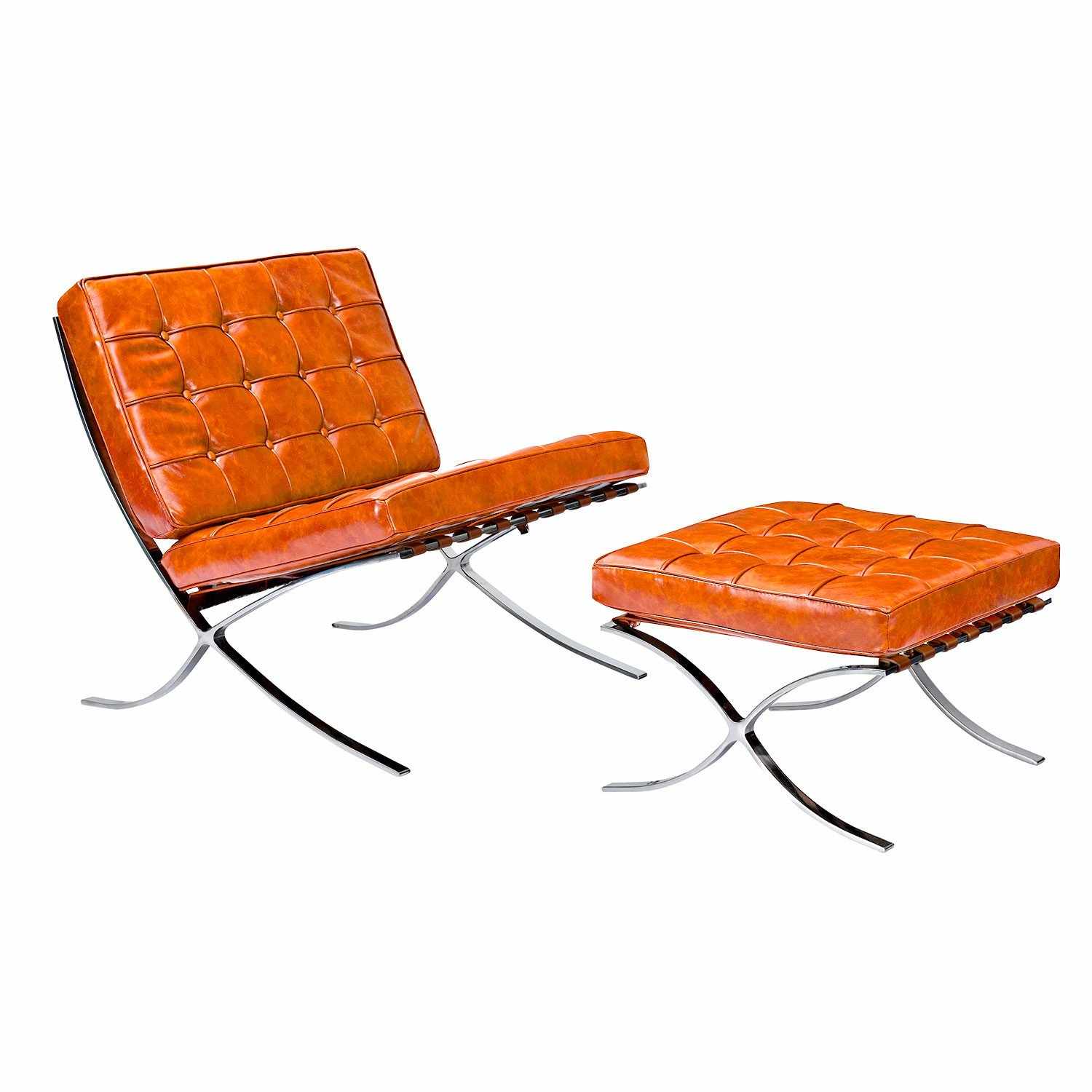 Barcelona Style Chair & Ottoman - living-essentials