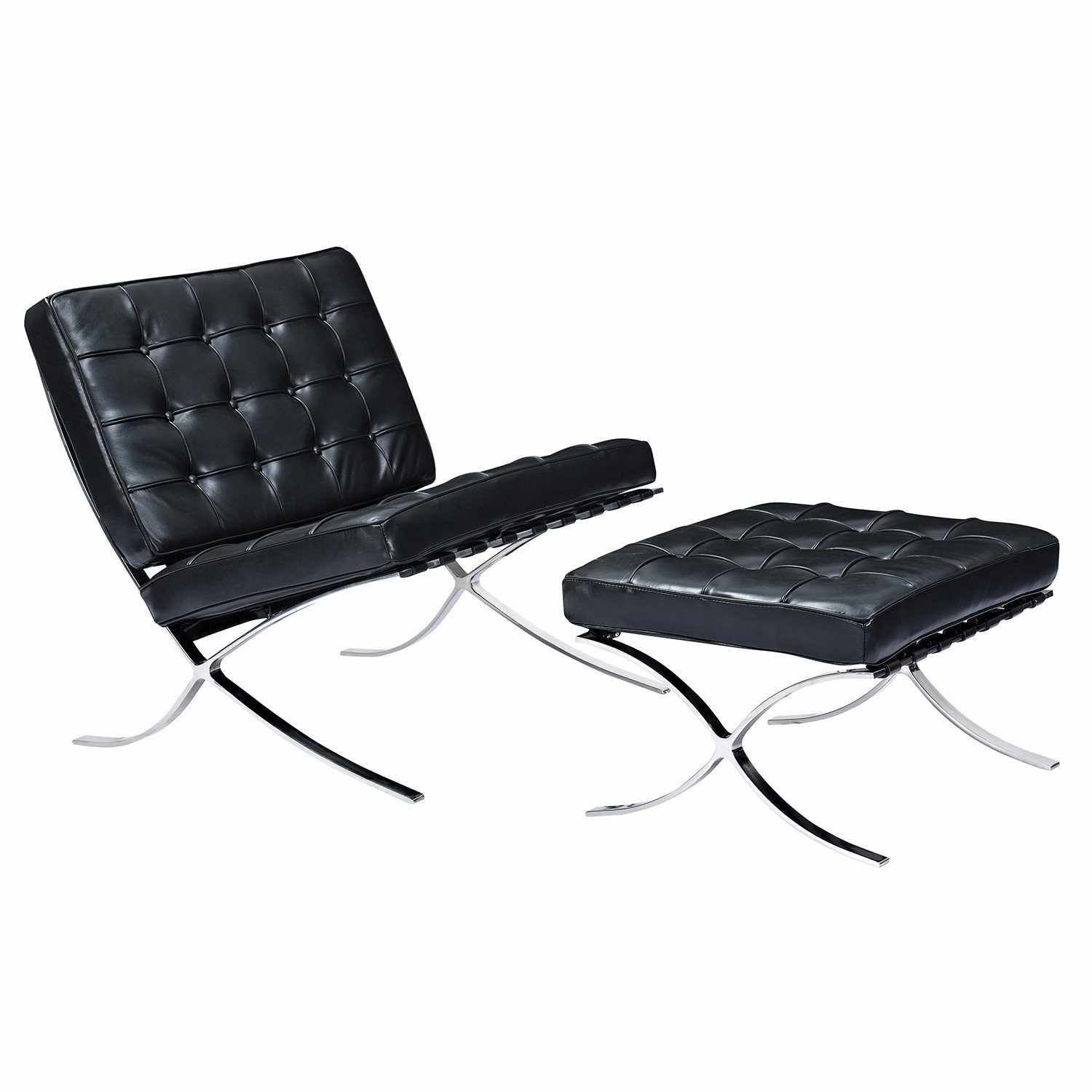 Barcelona Style Chair & Ottoman - living-essentials