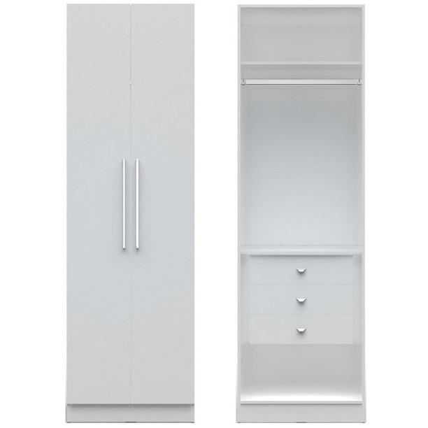 Chelsea 1.0 - 27.55 inch Wide Basic Wardrobe Closet with 3 Drawers and 2 Doors - living-essentials