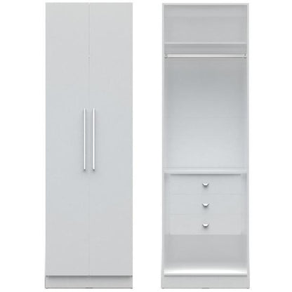 Chelsea 1.0 - 27.55 inch Wide Basic Wardrobe Closet with 3 Drawers and 2 Doors - living-essentials