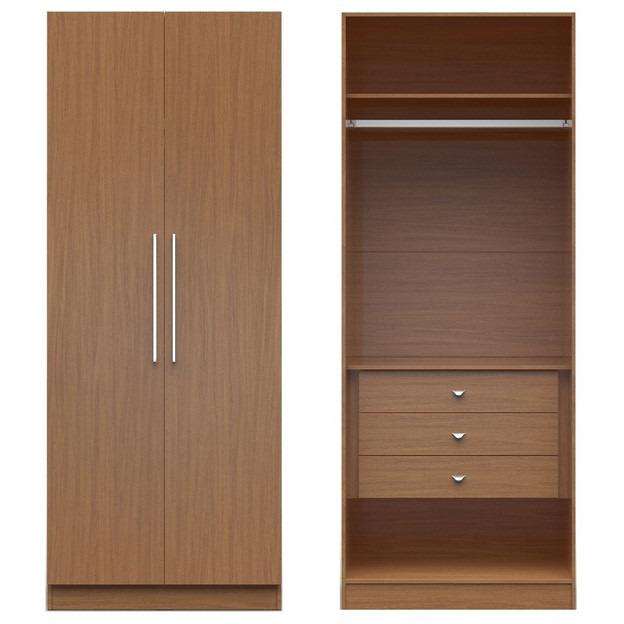 Chelsea 2.0 - 35.43 inch Wide Basic Wardrobe Closet 2 with 3 Drawers and 2 Doors - living-essentials