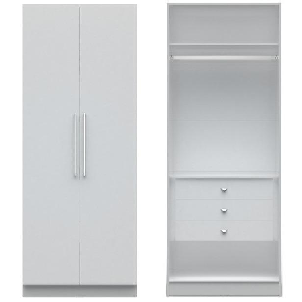 Chelsea 2.0 - 35.43 inch Wide Basic Wardrobe Closet 2 with 3 Drawers and 2 Doors - living-essentials