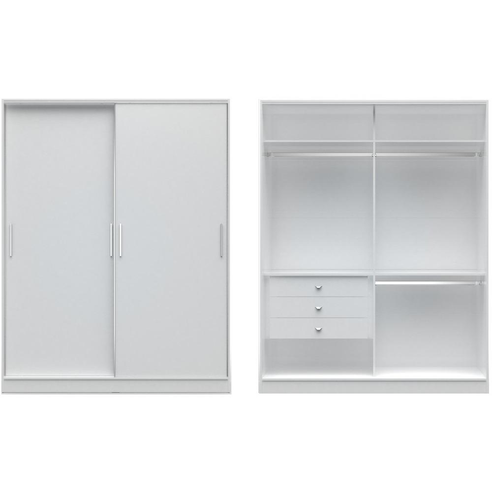 Chelsea 2.0 - 70.07 inch Wide Double Basic Wardrobe with 3 Drawers and 2 Sliding Doors - living-essentials