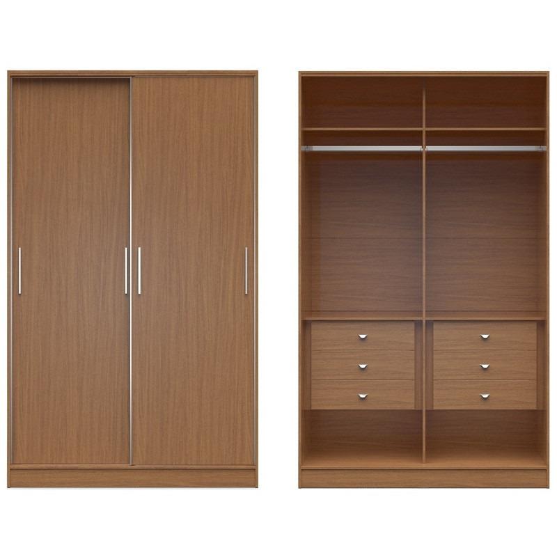 Chelsea 1.0 - 54.33 inch Wide He/ She Wardrobe with 6 Drawers and 2 Sliding Doors - living-essentials