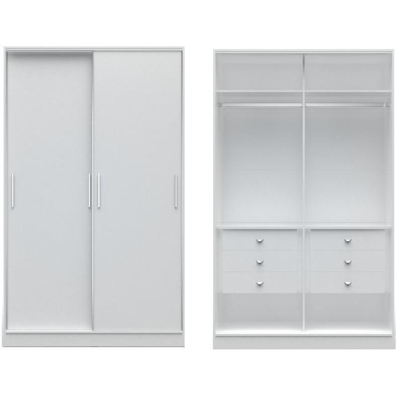 Chelsea 1.0 - 54.33 inch Wide He/ She Wardrobe with 6 Drawers and 2 Sliding Doors - living-essentials