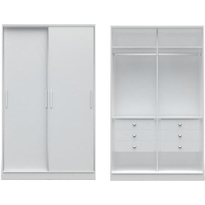 Chelsea 1.0 - 54.33 inch Wide He/ She Wardrobe with 6 Drawers and 2 Sliding Doors - living-essentials