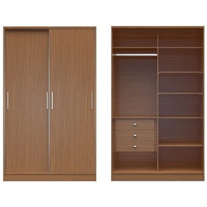Chelsea 1.0 - 54.33 inch Wide Wardrobe with 3 Drawers and 2 Sliding Doors - living-essentials