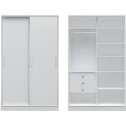 Chelsea 1.0 - 54.33 inch Wide Wardrobe with 3 Drawers and 2 Sliding Doors - living-essentials