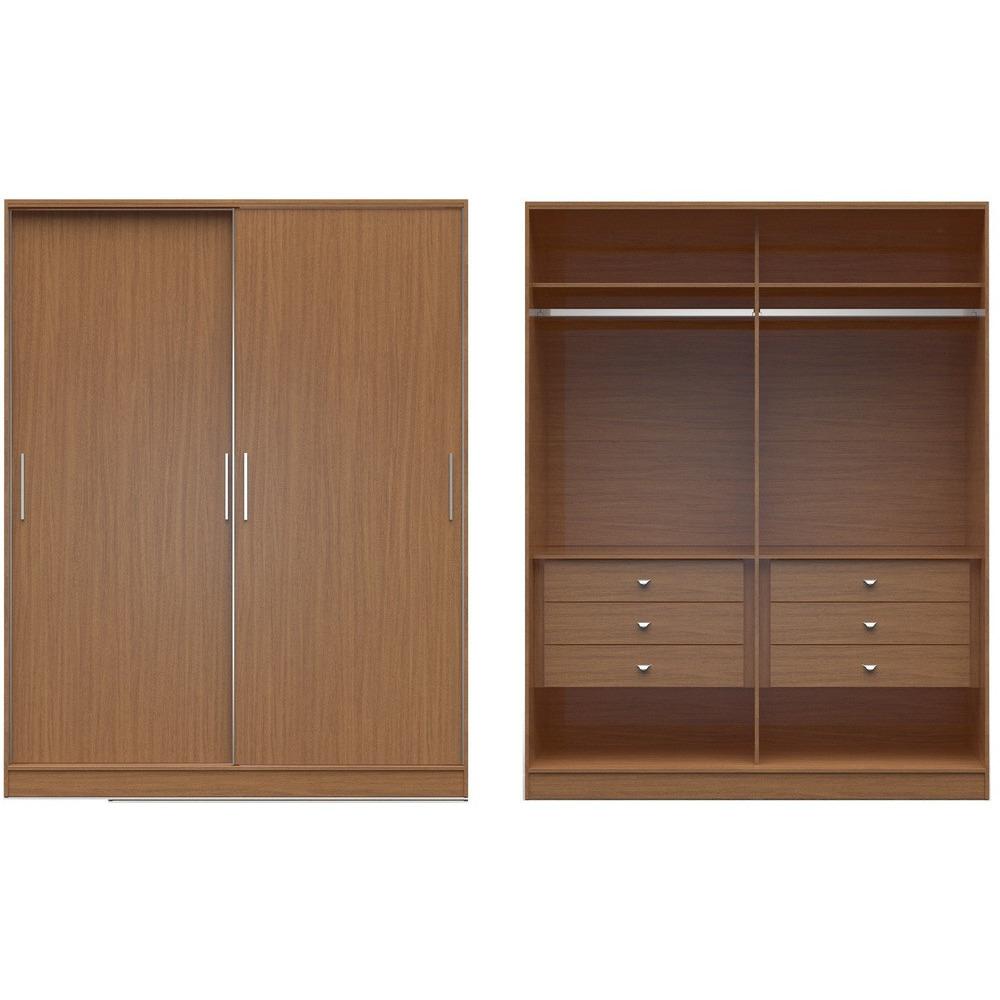 Chelsea 2.0 - 70.07 inch Wide  He/ She Wardrobe with 6 Drawers and 2 Sliding Doors - living-essentials