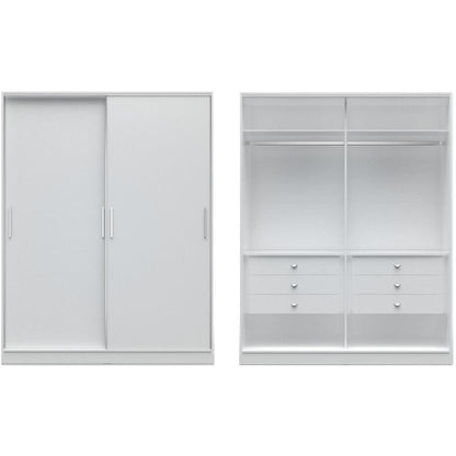 Chelsea 2.0 - 70.07 inch Wide  He/ She Wardrobe with 6 Drawers and 2 Sliding Doors - living-essentials