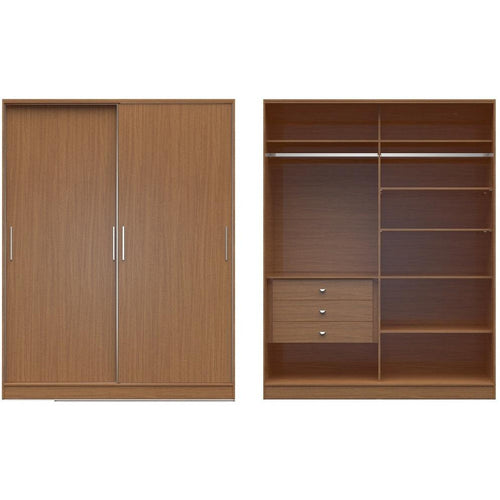 Chelsea 2.0 - 70.07 inch Wide Wardrobe with 3 Drawers and 2 Sliding Doors - living-essentials