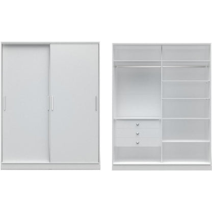 Chelsea 2.0 - 70.07 inch Wide Wardrobe with 3 Drawers and 2 Sliding Doors - living-essentials