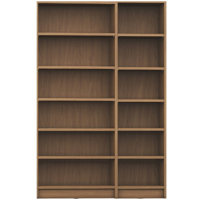 Greenwich 2 Piece Bookcase 12 Wide and Narrow Shelves - living-essentials