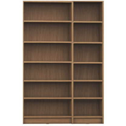 Greenwich 2 Piece Bookcase 12 Wide and Narrow Shelves - living-essentials