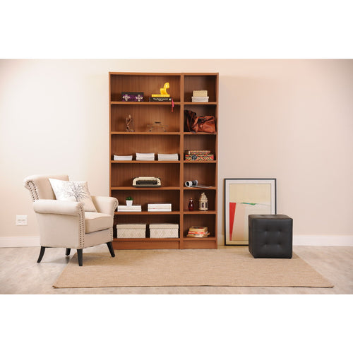 Greenwich 2 Piece Bookcase 12 Wide and Narrow Shelves - living-essentials