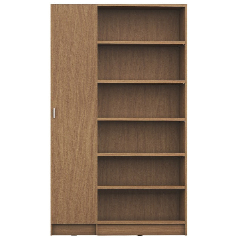 Greenwich 2 Piece Bookcase 12 Wide and Narrow Shelves with 1 Narrow Door - living-essentials