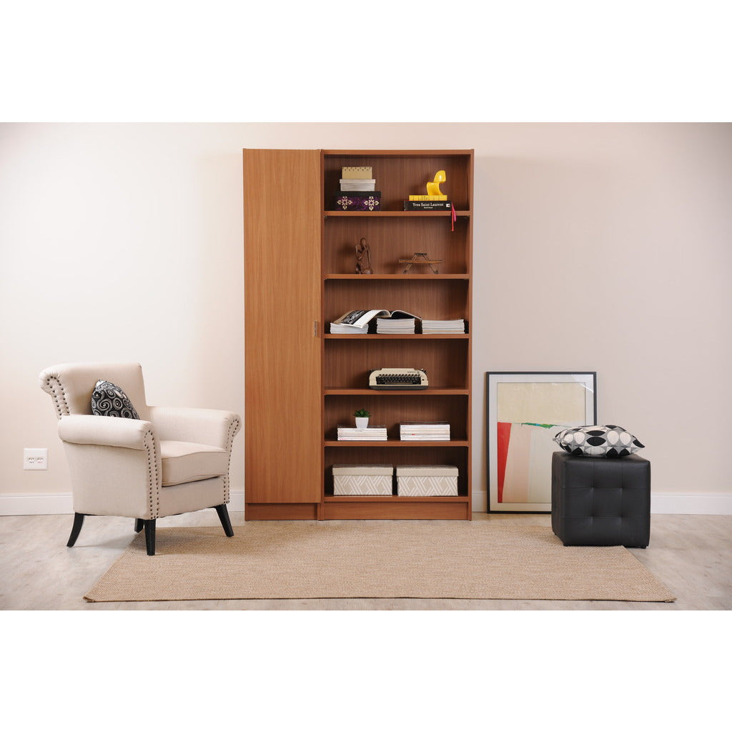 Greenwich 2 Piece Bookcase 12 Wide and Narrow Shelves with 1 Narrow Door - living-essentials