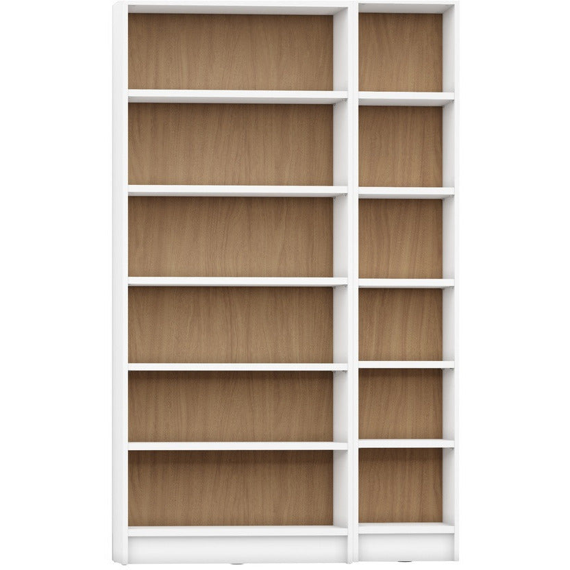 Greenwich 2 Piece Bookcase 12 Wide and Narrow Shelves - living-essentials