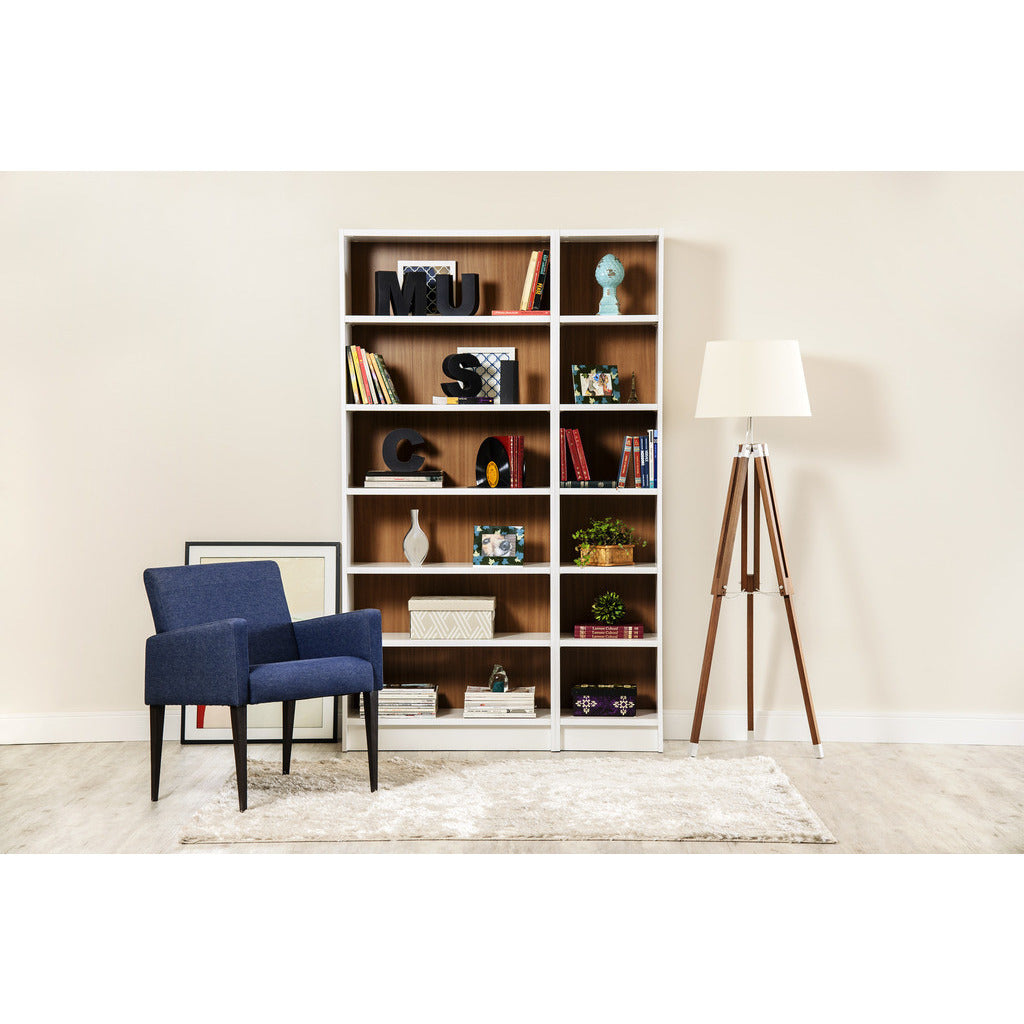 Greenwich 2 Piece Bookcase 12 Wide and Narrow Shelves - living-essentials