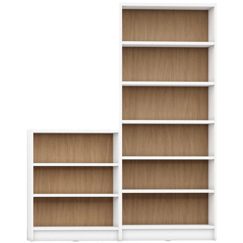 Greenwich 2 - Piece Bookcase 9 - Wide Shelves - living-essentials