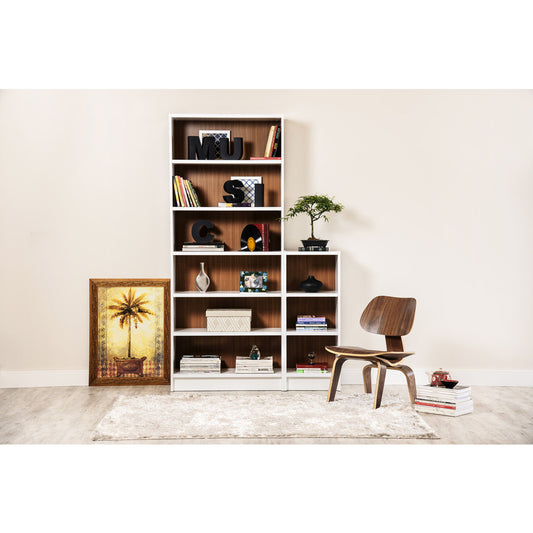 Greenwich 2 Piece Bookcase 9 Wide and Narrow Shelves - living-essentials
