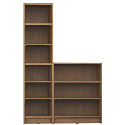 Greenwich 2 - Piece Bookcase 9 - Wide and Narrow Shelves - living-essentials