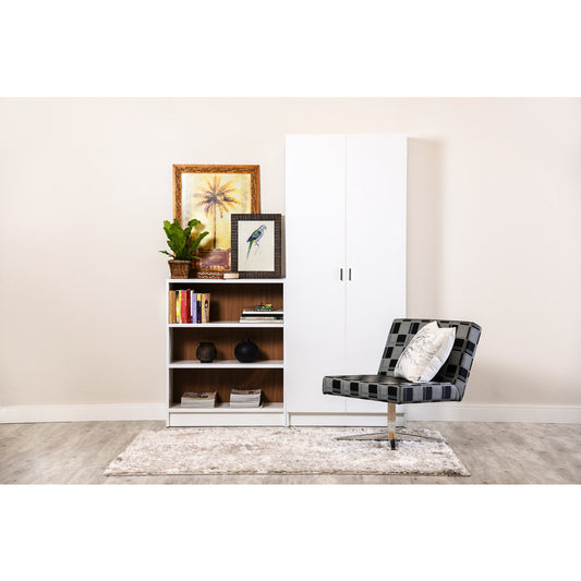 Greenwich 2 Piece Bookcase 9 Wide Shelves with 2 Doors - living-essentials