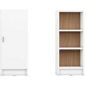 Greenwich 3 - Shelf Narrow Tall 2.0 Bookcase with Doors - living-essentials