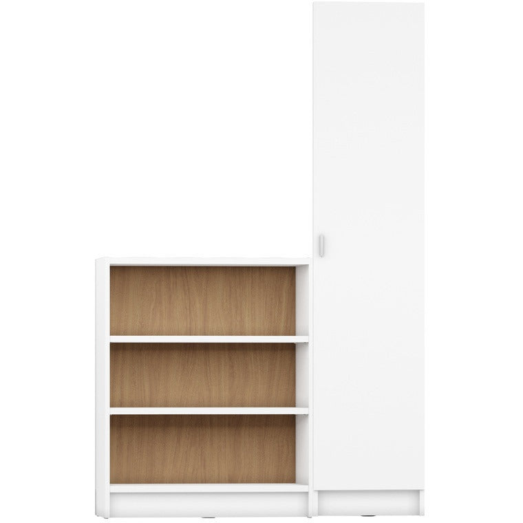 Greenwich 2 Piece Bookcase 9 Wide and Narrow Shelves with 1 Narrow Door - living-essentials