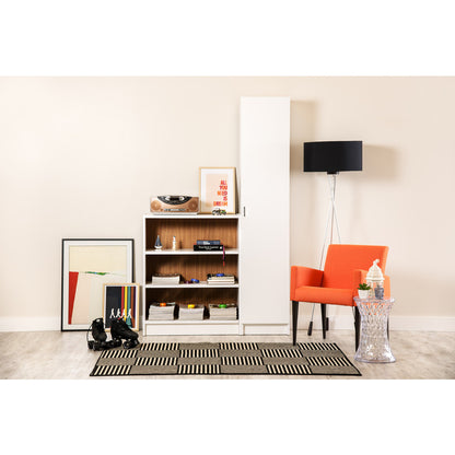 Greenwich 2 Piece Bookcase 9 Wide and Narrow Shelves with 1 Narrow Door - living-essentials
