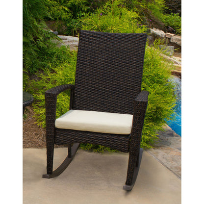 Bayview Pecan Wicker Rocking Chair - living-essentials
