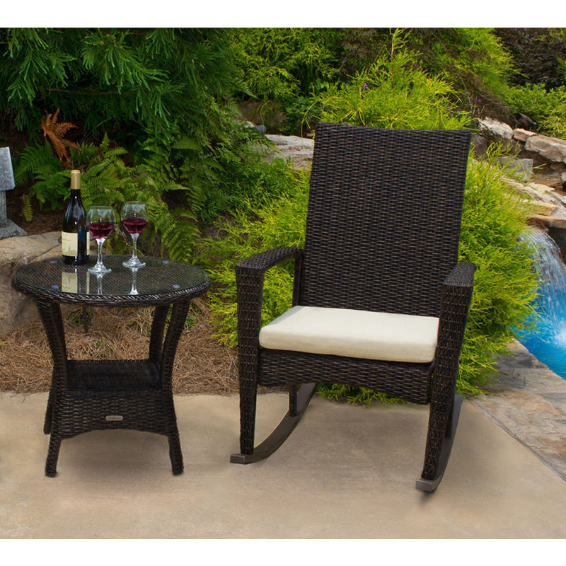 Bayview Pecan Wicker Rocking Chair Set - living-essentials