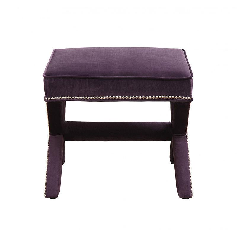 Reeve Velvet Ottoman - living-essentials