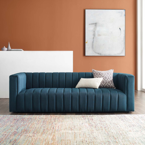 Regal Channel Tufted Upholstered Fabric Sofa - living-essentials