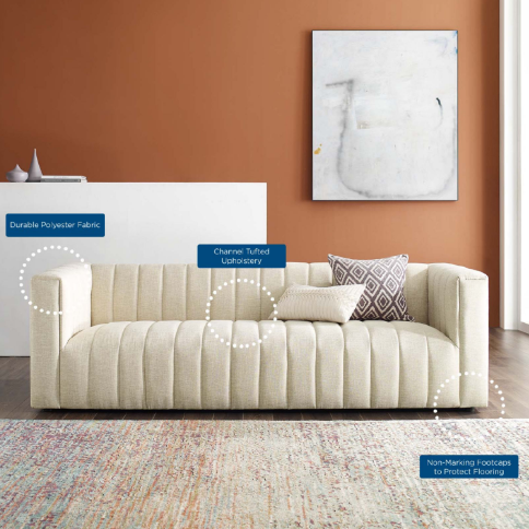 Regal Channel Tufted Upholstered Fabric Sofa - living-essentials