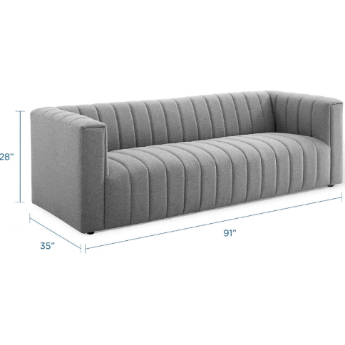 Regal Channel Tufted Upholstered Fabric Sofa - living-essentials