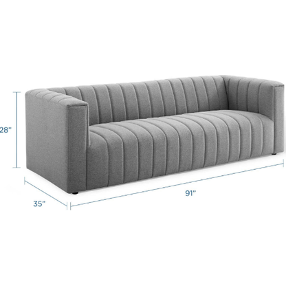 Regal Channel Tufted Upholstered Fabric Sofa - living-essentials