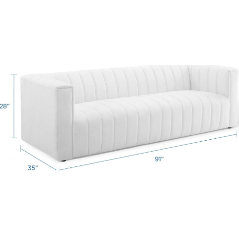 Regal Channel Tufted Upholstered Fabric Sofa - living-essentials