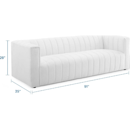 Regal Channel Tufted Upholstered Fabric Sofa - living-essentials
