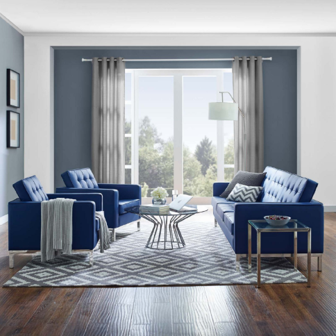 Liberty 3 Piece Tufted Upholstered Faux Leather Set - living-essentials