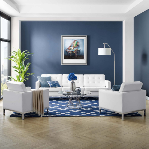 Liberty 3 Piece Tufted Upholstered Faux Leather Set - living-essentials