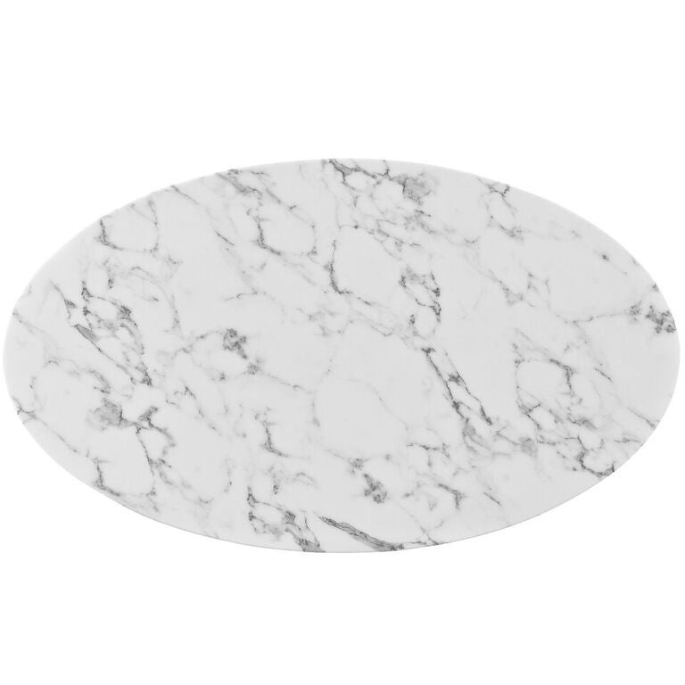 Tulip Style 48" Oval-Shaped Marble Dining Table - living-essentials